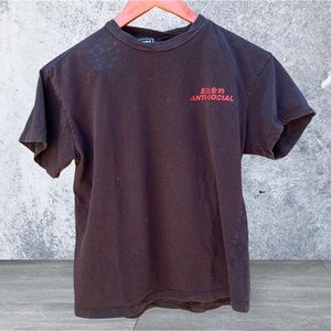 Riot Queen Anti-Social t-shirt / Size Small / Black Color With Red Writing